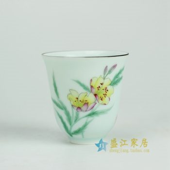 RYOK80-B_景德鎮陶瓷 純手繪 粉彩 花草 茶杯 茶具