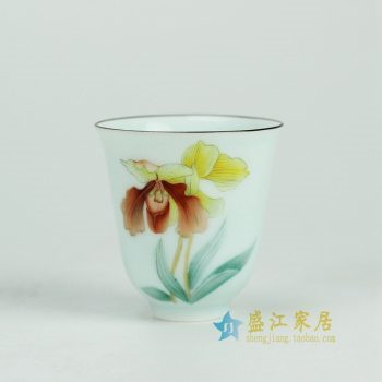 RYOK80-D 景德鎮陶瓷 手繪粉彩 描金邊 公道杯