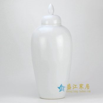 RYKB81-C_景德鎮陶瓷 顏色釉 白色 蓋罐 儲物罐