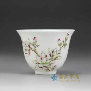 RYNY08-H_景德鎮陶瓷 手繪粉彩 壽桃單杯 茶具