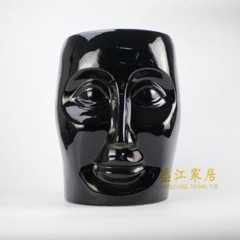 RYIR112-A 高溫顏色釉 黑色人臉凳子