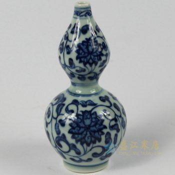 5387-RZEV01-M_2778     景德鎮   青花瓷    纏枝蓮   葫蘆花瓶   藝術擺件品