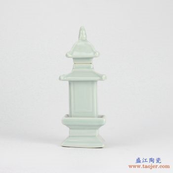 RZGE01-D   雕塑  塔形  淡綠  擺件品