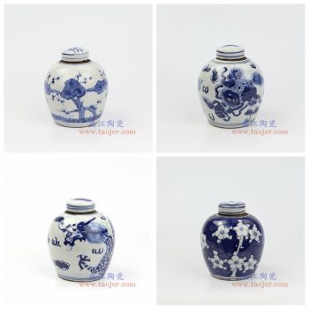 RZKT10-景德鎮陶瓷 仿古 手工手繪 青花 陶瓷罐 蓋罐 儲物罐