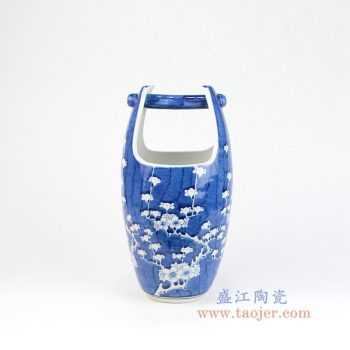 RYLU160 景德鎮陶瓷 青花冰梅木桶水桶造型