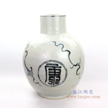 RZOX06 景德鎮陶瓷 手繪寫意仿古老胎花瓶
