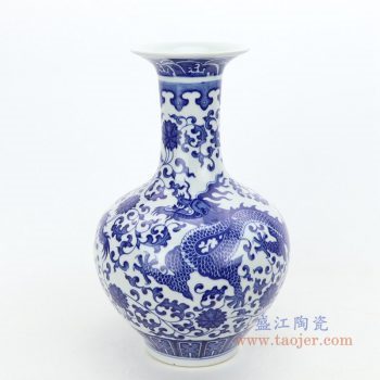 RZGM06 景德鎮陶瓷 青花瓷龍紋花瓶
