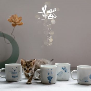新品推薦-創意手繪可愛貓咪陶瓷茶杯