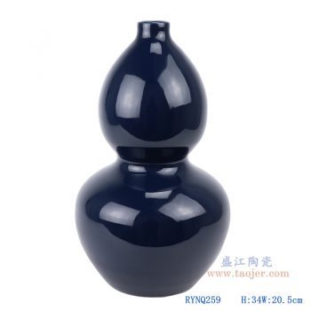 RYNQ259-深藍祭藍顏色釉陶瓷葫蘆瓶花瓶