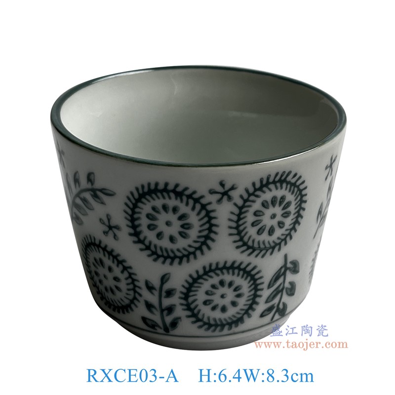 RXCE03-A 青花花葉紋小杯子 高6.35直徑8.3