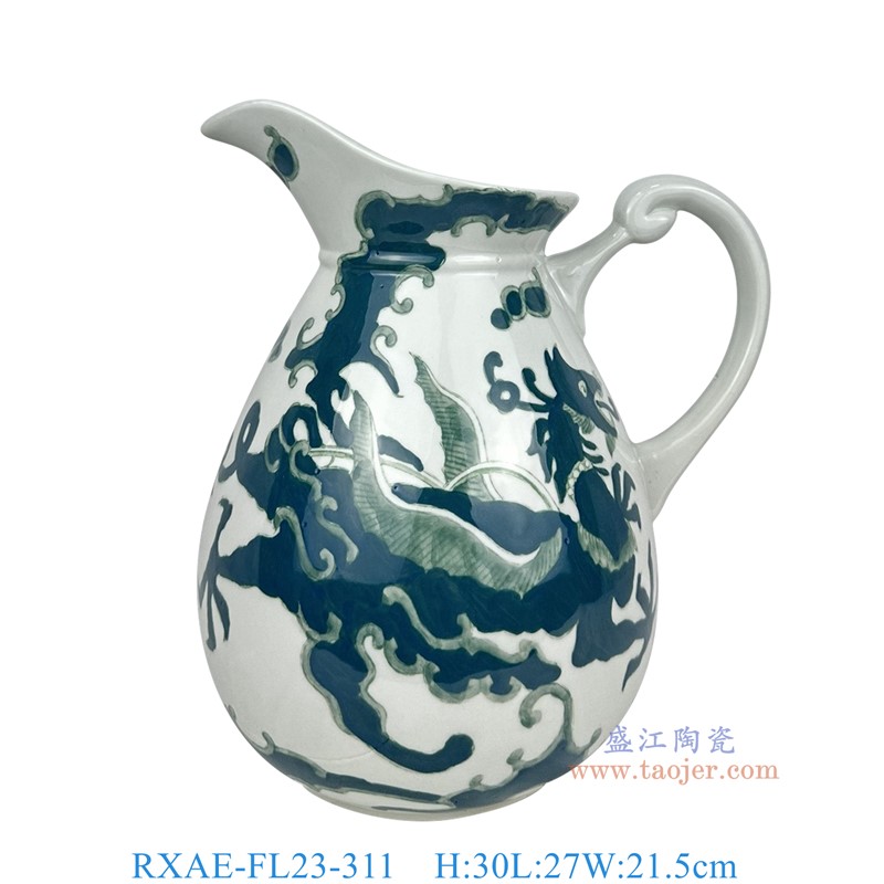 RXAE-FL23-311手工水藻紋壺高30長27寬21.5