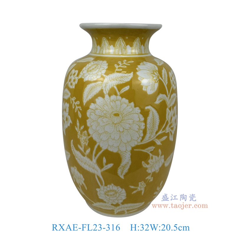 RXAE-FL23-316黃釉好好玩花瓶高32直徑20.5
