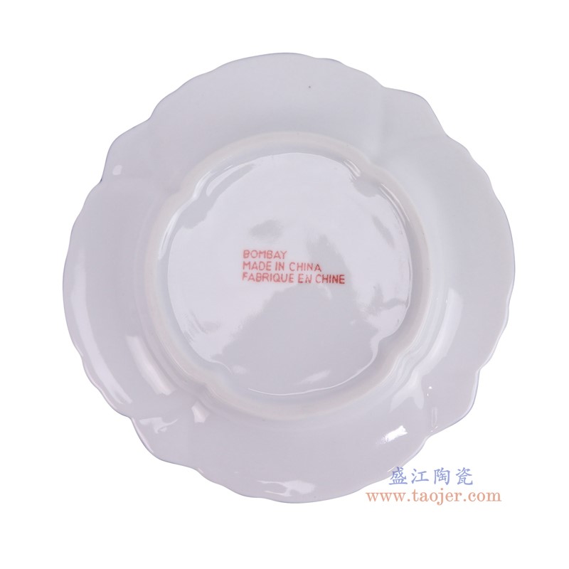 RXCM06-A青花花葉紋荷口咖啡杯碟底部圖