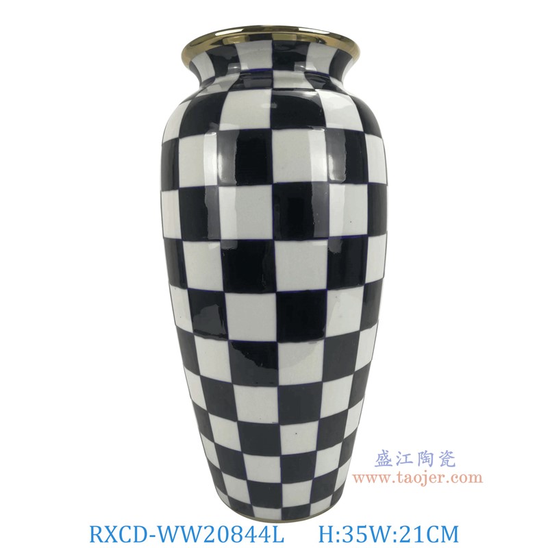 RXCD-WW20844L幾何圖案手工冬瓜瓶大號高35直徑21