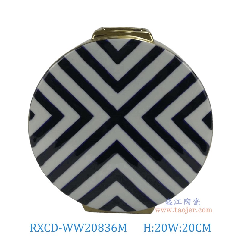 RXCD-WW20836M幾何圖案手工花瓶中號高20長20寬7