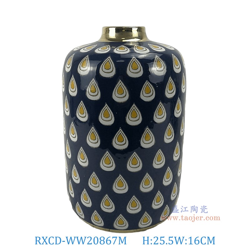 RXCD-WW20867M手工描金花瓶中號高25.5直徑16