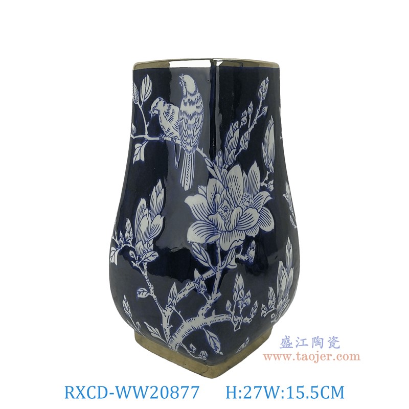 RXCD-WW20877手工描金喜上眉梢花瓶高27直徑15.5