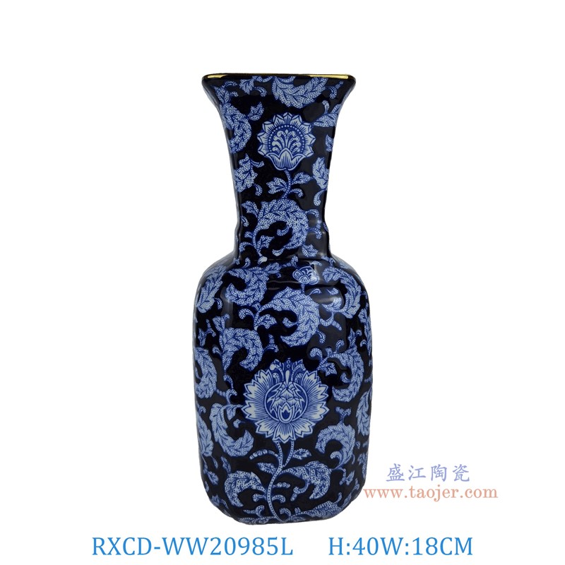 RXCD-WW20985L手工花卉紋花瓶大號高40直徑18