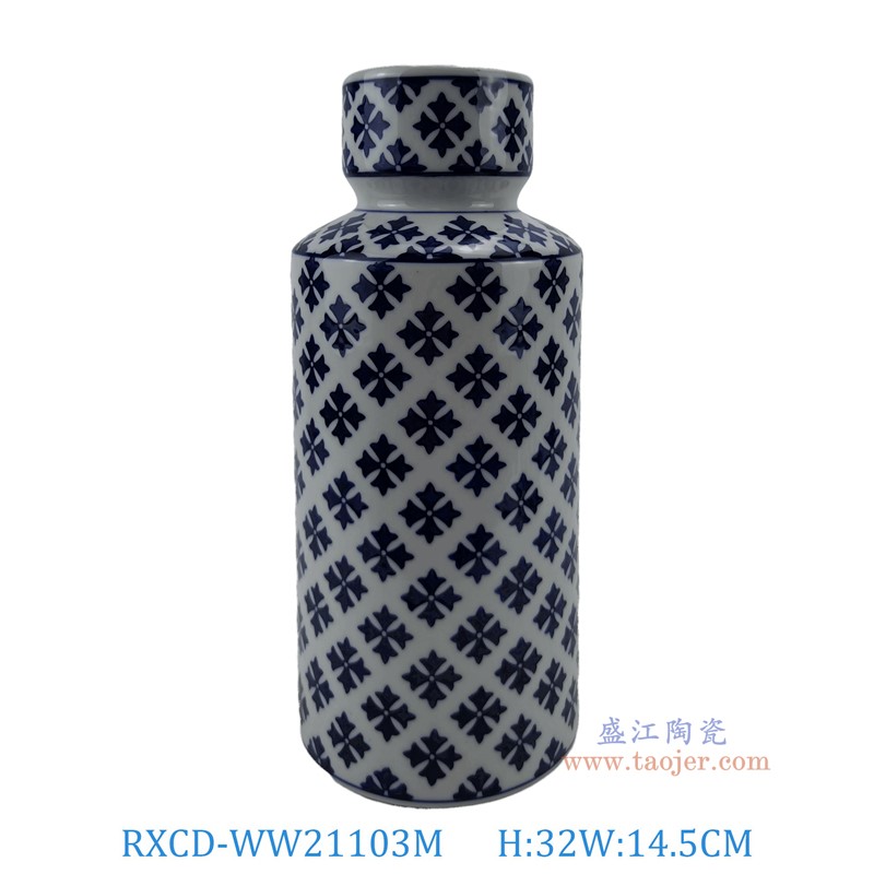 RXCD-WW21103M手工花卉紋儲物罐中號高32直徑14.5