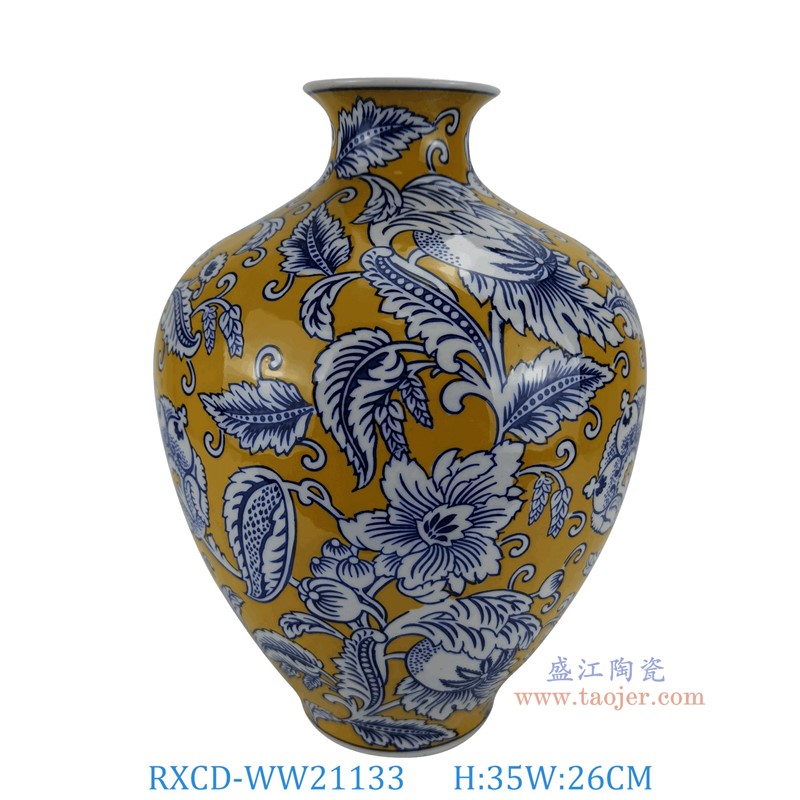 RXCD-WW21133琺瑯彩花瓣紋花瓶高35直徑26