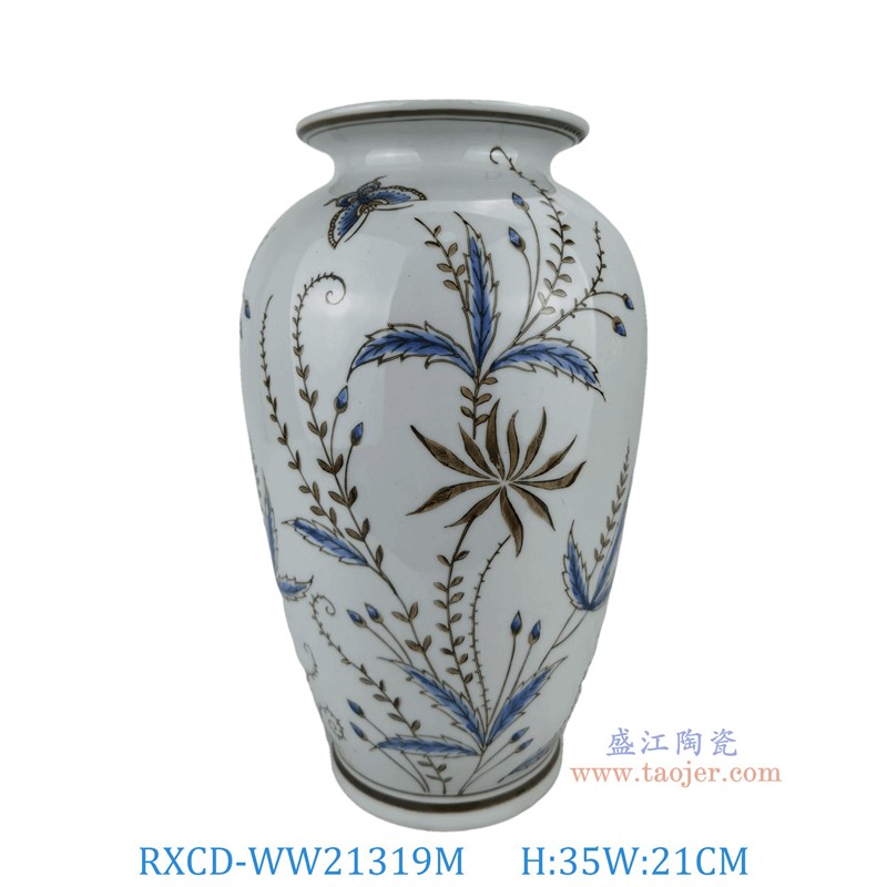 RXCD-WW21319M墨彩水藻紋冬瓜瓶中號高35直徑21