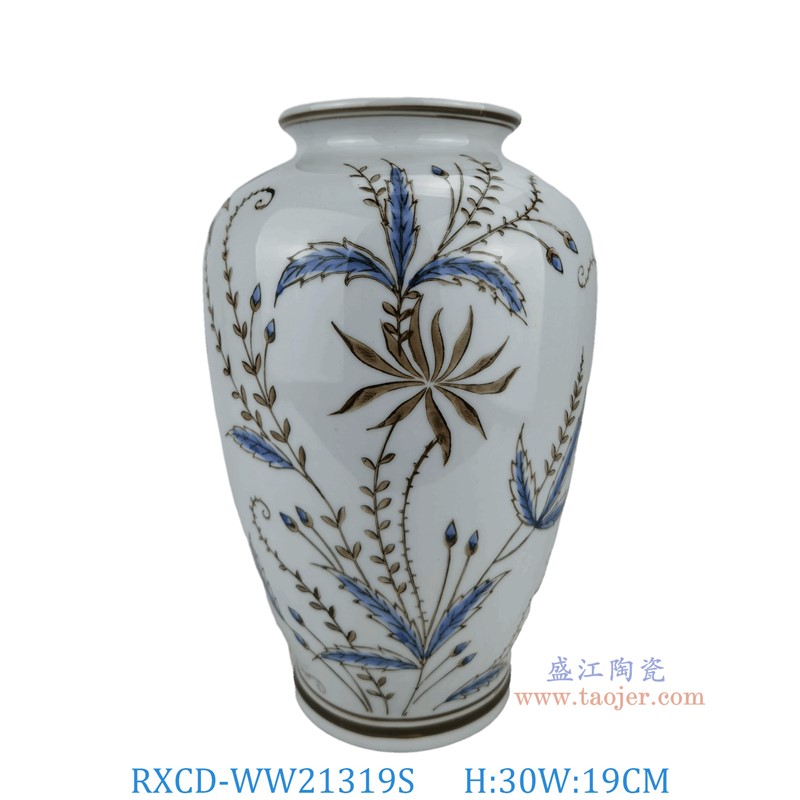 RXCD-WW21319S墨彩水藻紋冬瓜瓶小號高30直徑19