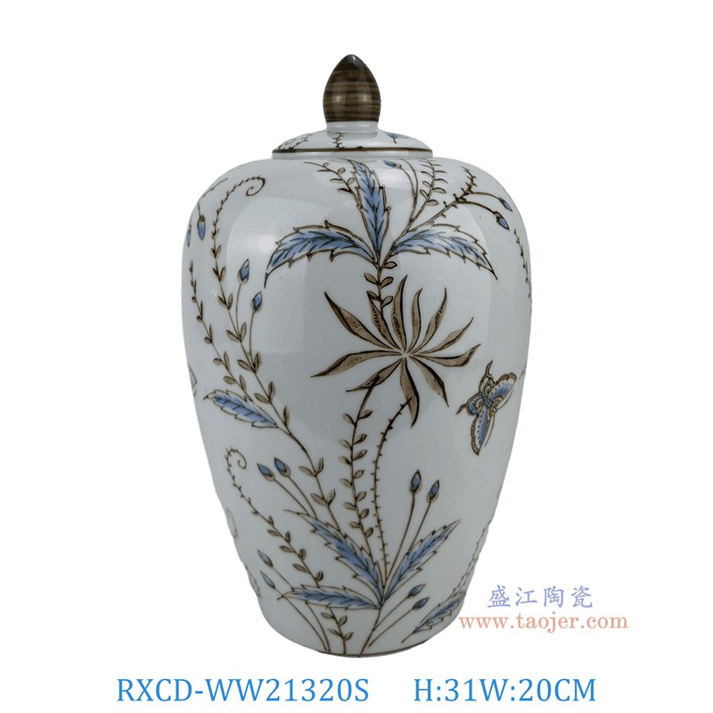 RXCD-WW21320S墨彩水藻紋冬瓜罐小號高31直徑20