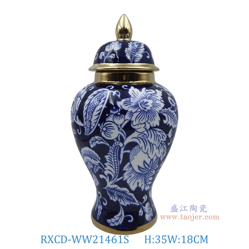 RXCD-WW21461S復古青花將軍罐小號高35直徑18