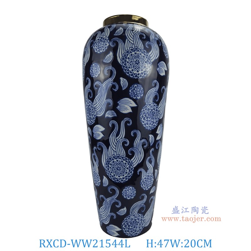 RXCD-WW21544L描金手工冬瓜罐大號高47直徑20