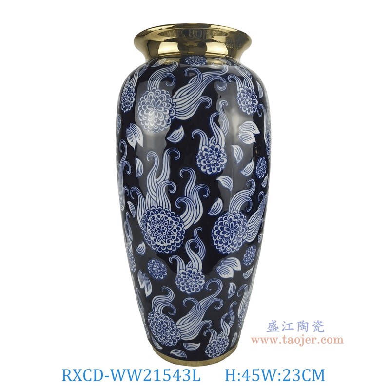 RXCD-WW21543L描金手工花瓶大號高45直徑23