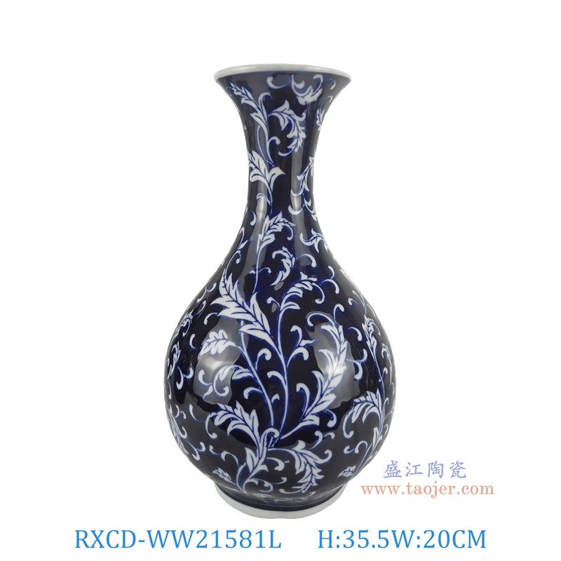 RXCD-WW21581L手工水藻紋花瓶大號高35.5直徑20