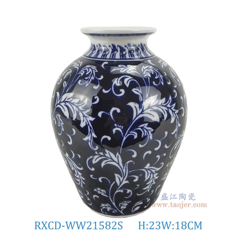 RXCD-WW21582S手工水藻紋花瓶小號高23直徑18