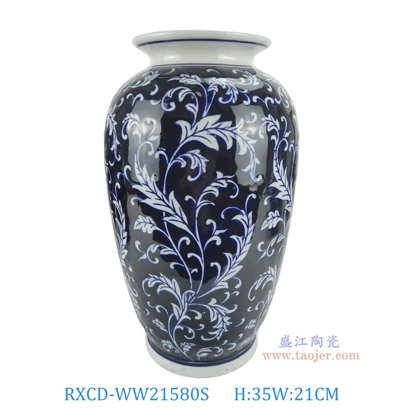 RXCD-WW21580S手工水藻紋冬瓜瓶小號高35直徑21